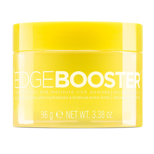 Style Factor Edge Booster Extra Strength & Moisture Rich Pomade | Strong Hold Edge Control Gel for Thick & Coarse Hair | High Shine, Non-Greasy