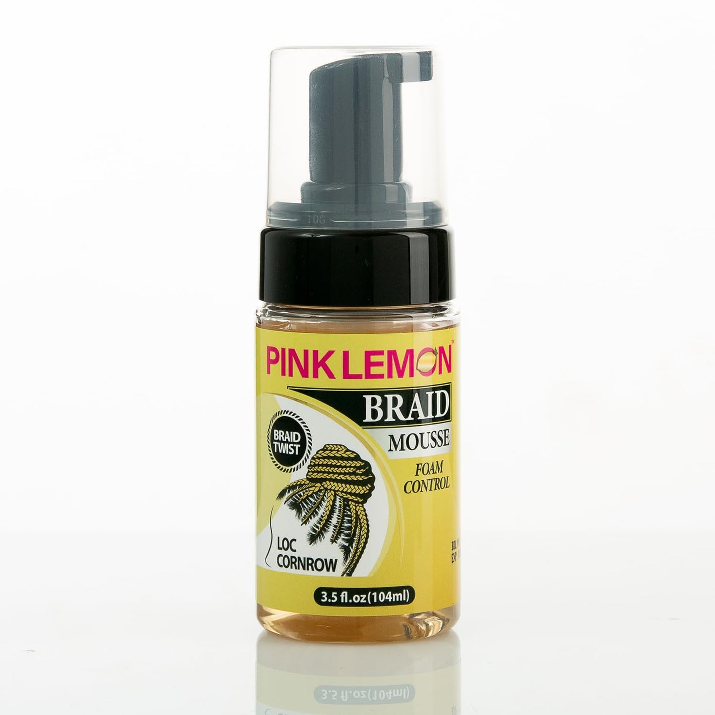 PINK LEMON Braid Mousse Foam Control for Loc and Cornrow Styling, 3.5 fl oz