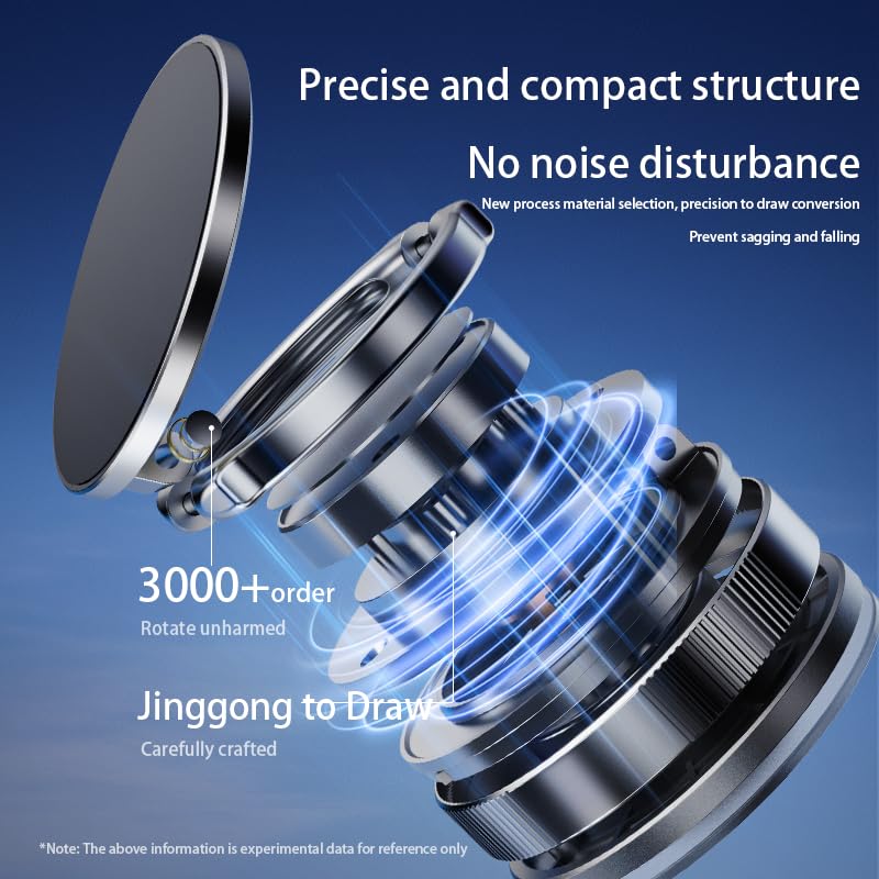 Fussybussy Magnetic Phone Holder- Upgraded Washable Nano Gel Pad Suction Cup Vacuum Magnetic Circular Car Phone Stand Unique Style Adjustable Phone…