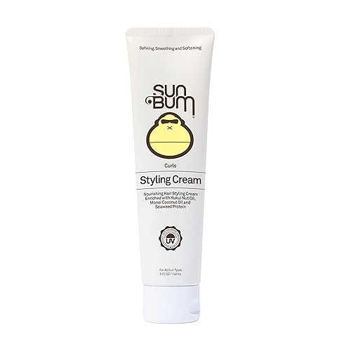 Sun Bum Curls and Waves Styling Cream - Lightweight Formula for Wavy and Curly Hair - Nourishing Kukui Nut and Coconut Oil - Frizz Free finish - Vegan
