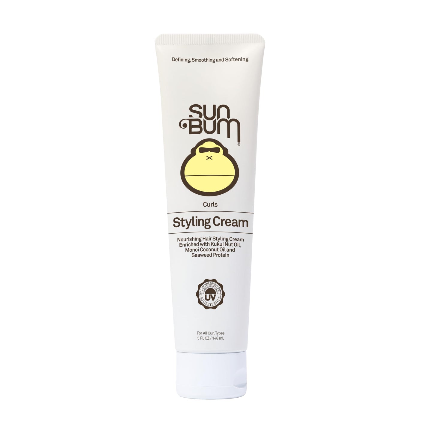 Sun Bum Curls and Waves Styling Cream - Lightweight Formula for Wavy and Curly Hair - Nourishing Kukui Nut and Coconut Oil - Frizz Free finish - Vegan