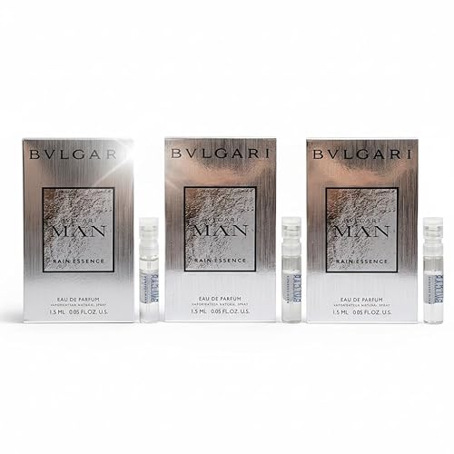 Bvlgari Man Rain Essence EDP Lot of 3 Mini Spray Sample Vials Each 0.05 fl oz/1.5 ml Each