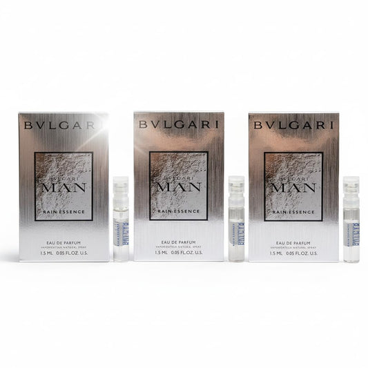 Bvlgari Man Rain Essence EDP Lot of 3 Mini Spray Sample Vials Each 0.05 fl oz/1.5 ml Each