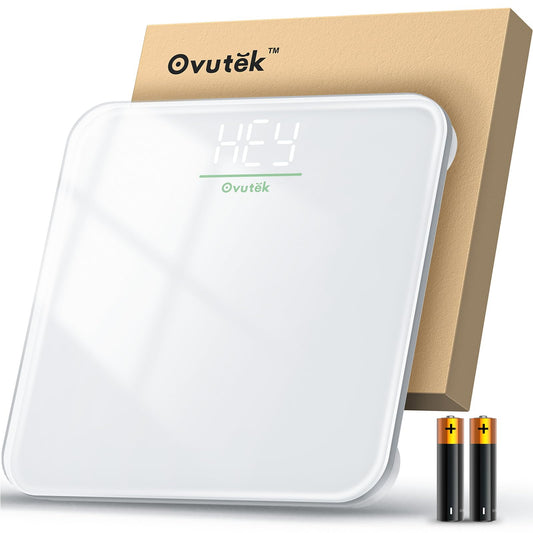 Ovutek Bathroom Scale for Body Weight, Highly Accurate Digital Weighing Machine for People, Upgraded Batteries Included, Compact Size, LED Display…