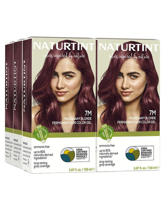 Naturtint 7M Mahogany Blonde Permanent Hair Color (Pack of 6), Ammonia Free, Vegan, Cruelty Free, up to 100% Gray Coverage, Long Lasting Results