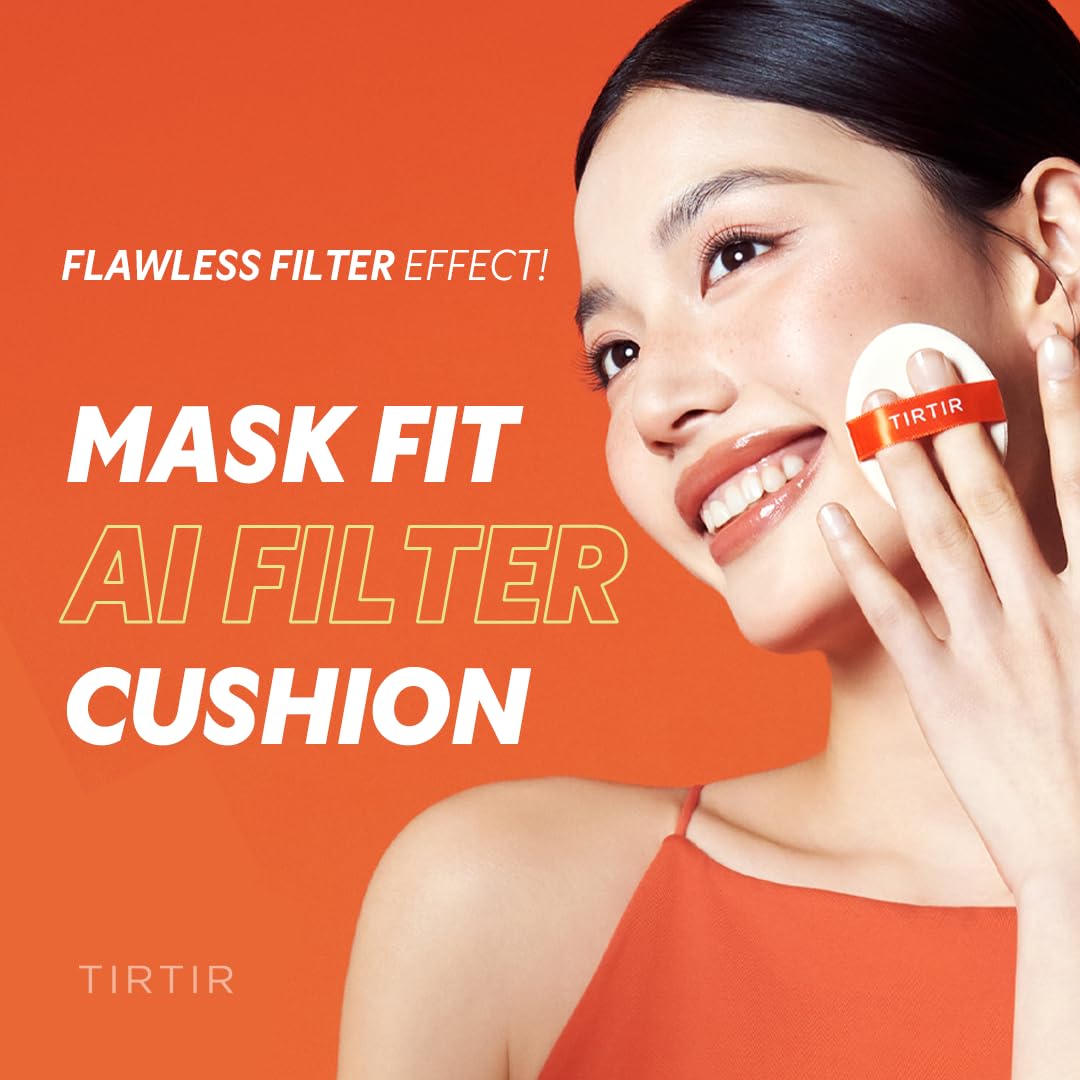 TIRTIR Mask Fit Ai Filter Cushion Foundation | AI-Like Semi-Matte Finish - Up to 72-Hour Medium to Full Coverage Korean BB Cushion Make up Beauty Beauty and Personal Care TIRTIR