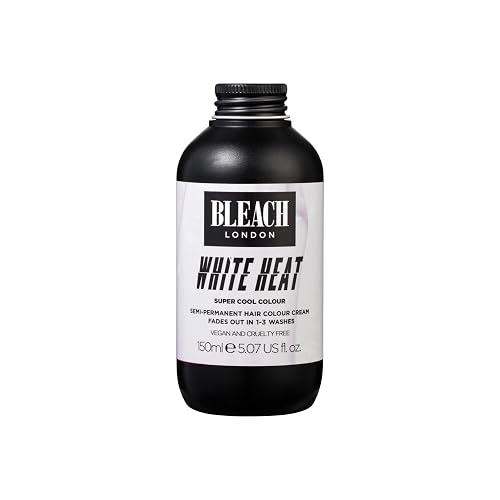 Bleach London White Heat Color - Semi-Permanent Hair Color, Cool Neutral Blonde, Vegan, Cruelty-Free, Temporary Hair Color Cream, 5.07 fl .oz