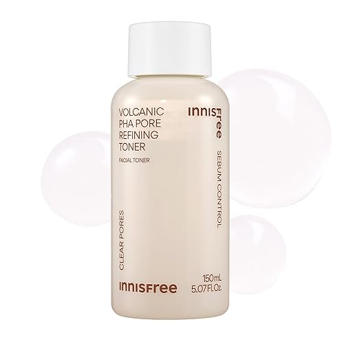 innisfree Volcanic PHA Toner, Korean Skincare with AHA & BHA, Refines Texture, Controls Oil, Exfoliating Face Treatment