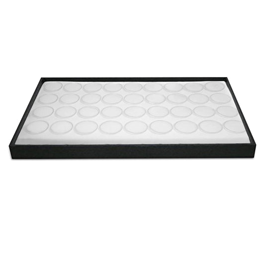 Novel Box Jewelry Display Tray Black Wood 8.25 x 14.75 x 1 Large Jewelry Tray with 36 Gem Jars Insert | Rectangular Display Trays for Collectibles…