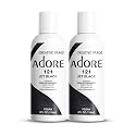 Adore Semi Permanent Hair Color (121 Jet Black) (2 Pack) | Vegan & Cruelty-Free Black Hair Dye | No Ammonia, No Peroxide, No Alcohol | 4 Fl Oz