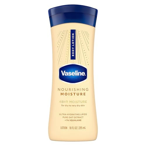 Vaseline Intensive Care Nourishing Moisture Body Lotion for Dry Skin, Lotion Made with Ultra-Hydrating Lipids + Pure Oat Extract for Nourished