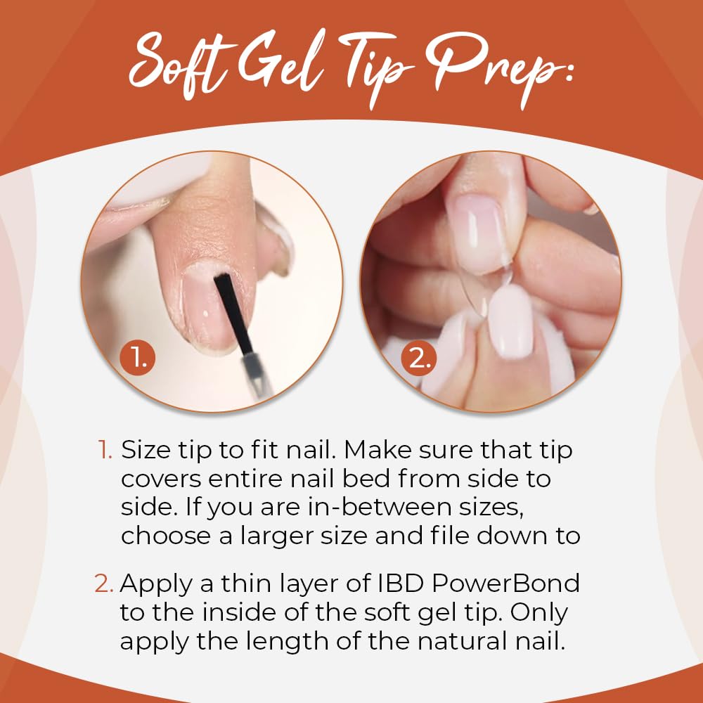 IBD Clear Soft Gel Nail Tips - Pre-Etched Short Almond Nail Tips for Strong Adhesion Acrylic Gel Extensions, Easy Press On DIY Nail Art, 504 Pcs, 12 Beauty & Personal Care IBD