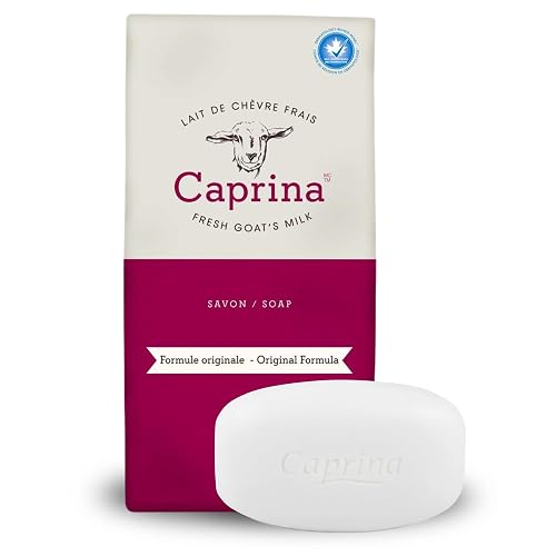 Caprina by Canus Goat Milk Soap Bar, ORIGINAL, 3.2 oz (90 g) Bars, 6-Pack, Moisturizing Daily Cleanser for Face, Hands & Body, Fresh Canadian Goat