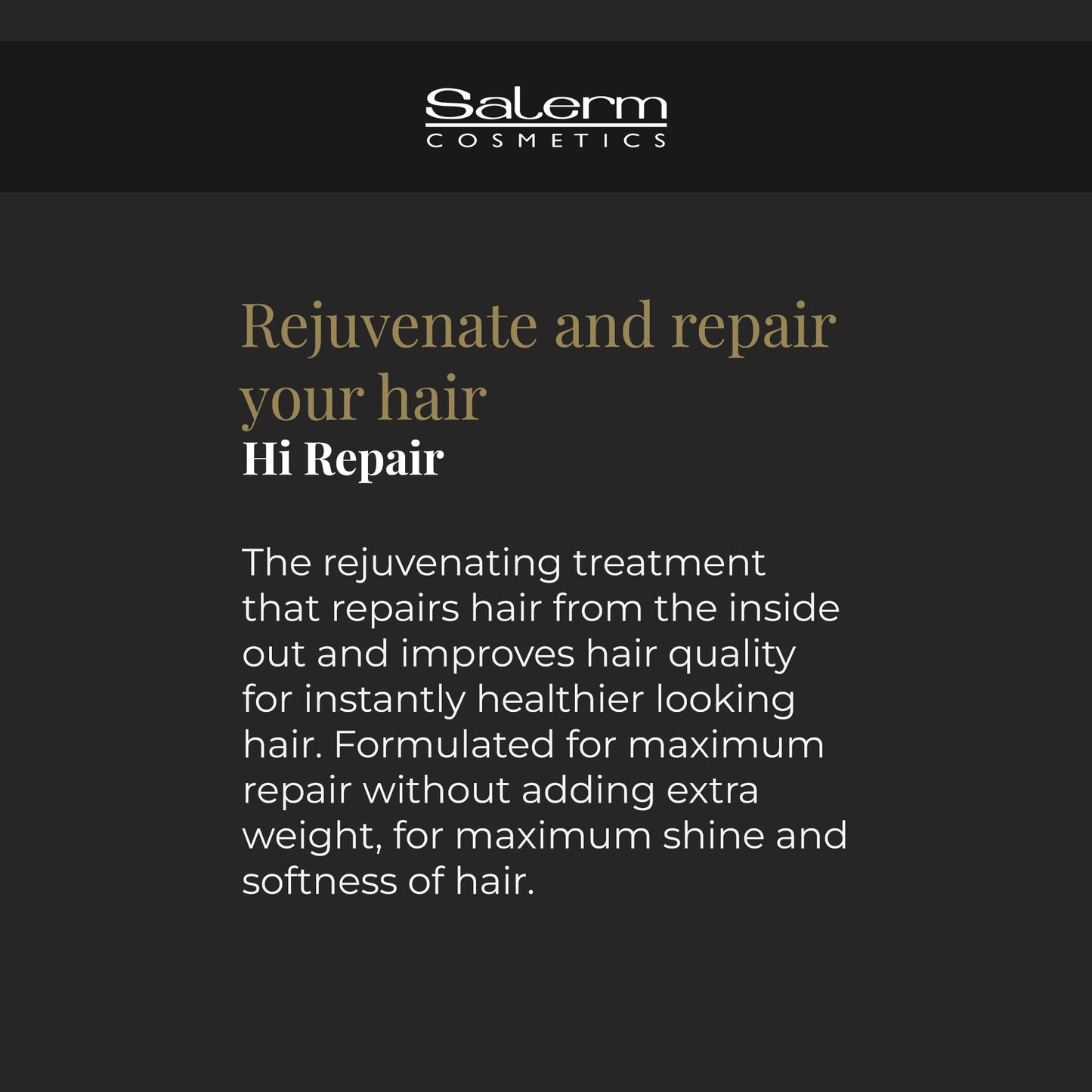 SALERM - Hair Repair Mask - Hi Repair Mask 02-1000 ml - Deeply Moisturizes Damaged Hair - Repairs and Rejuvenates - Shinier and Softer Hair