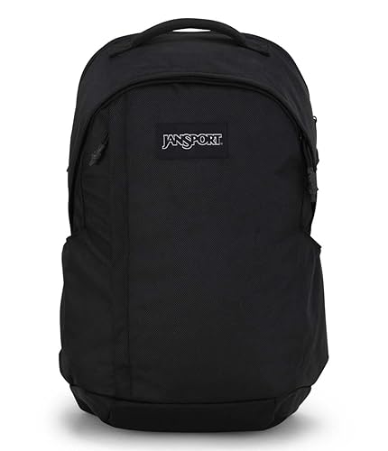 JanSport Station Pack - Large Backpack with Side Access Padded Laptop Sleeve, Dual Water Bottle Pockets, and Organizer Loft Pocket, Black