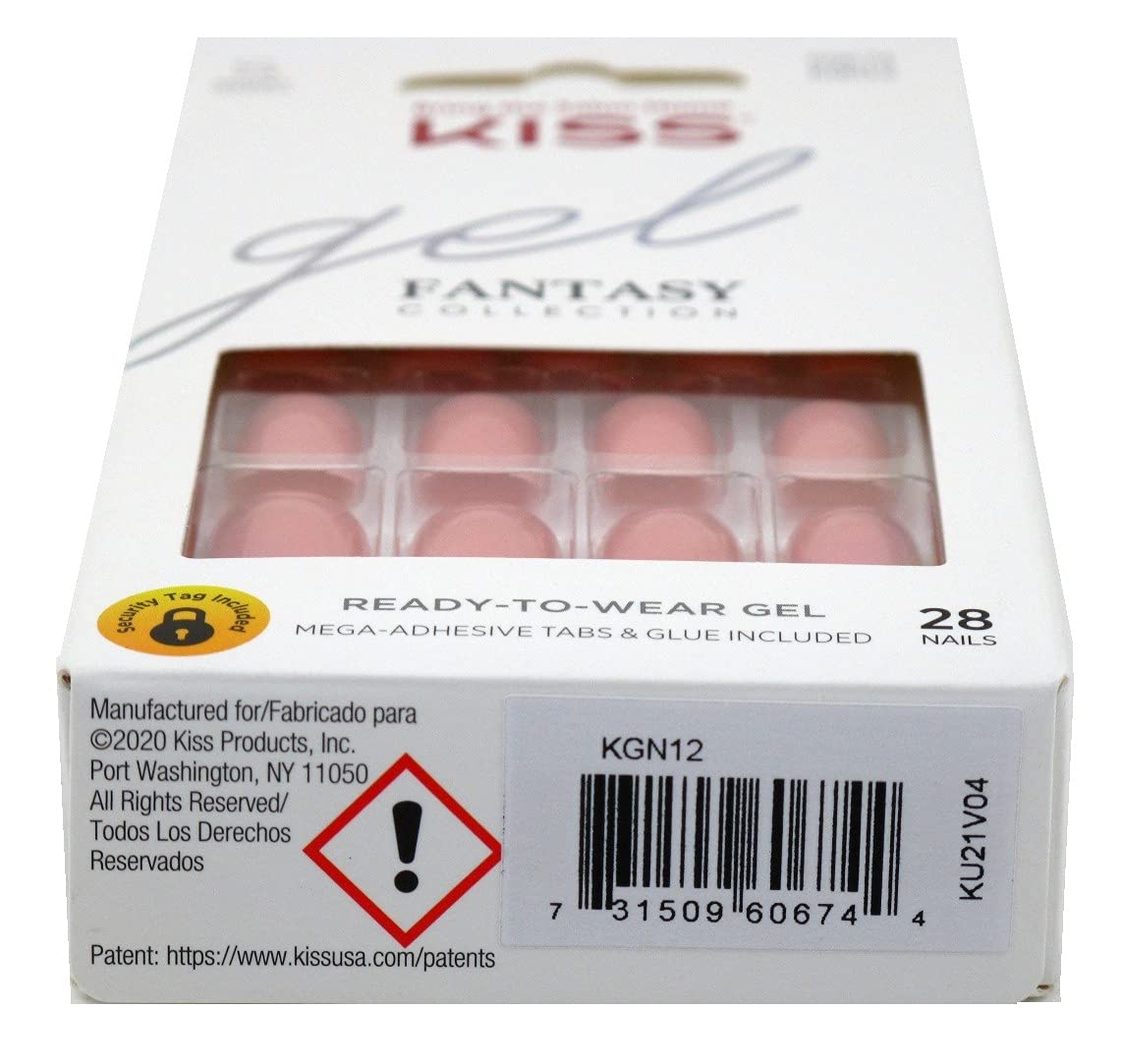Kiss Gel Fantasy Collection 28 Count Rosey Short Length (Pack of 2) Beauty & Personal Care KISS