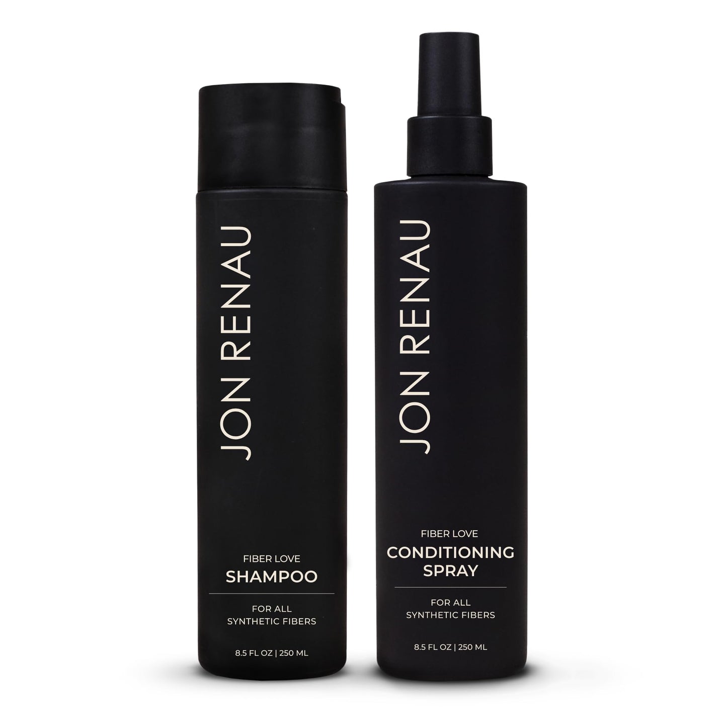 Jon Renau Fiber Love Wig Care Bundle, Synthetic Wig Shampoo and Leave In Conditioning Spray, Sulfate and Paraben Free Wash and Detangling System