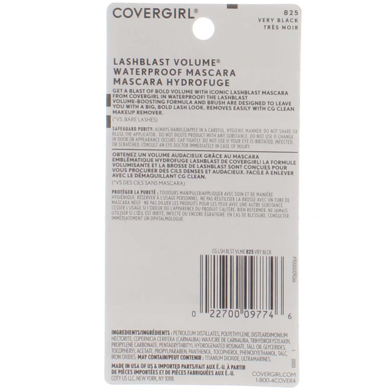 CoverGirl Lashblast Waterproof Mascara - Very Black (825) - 2 pk