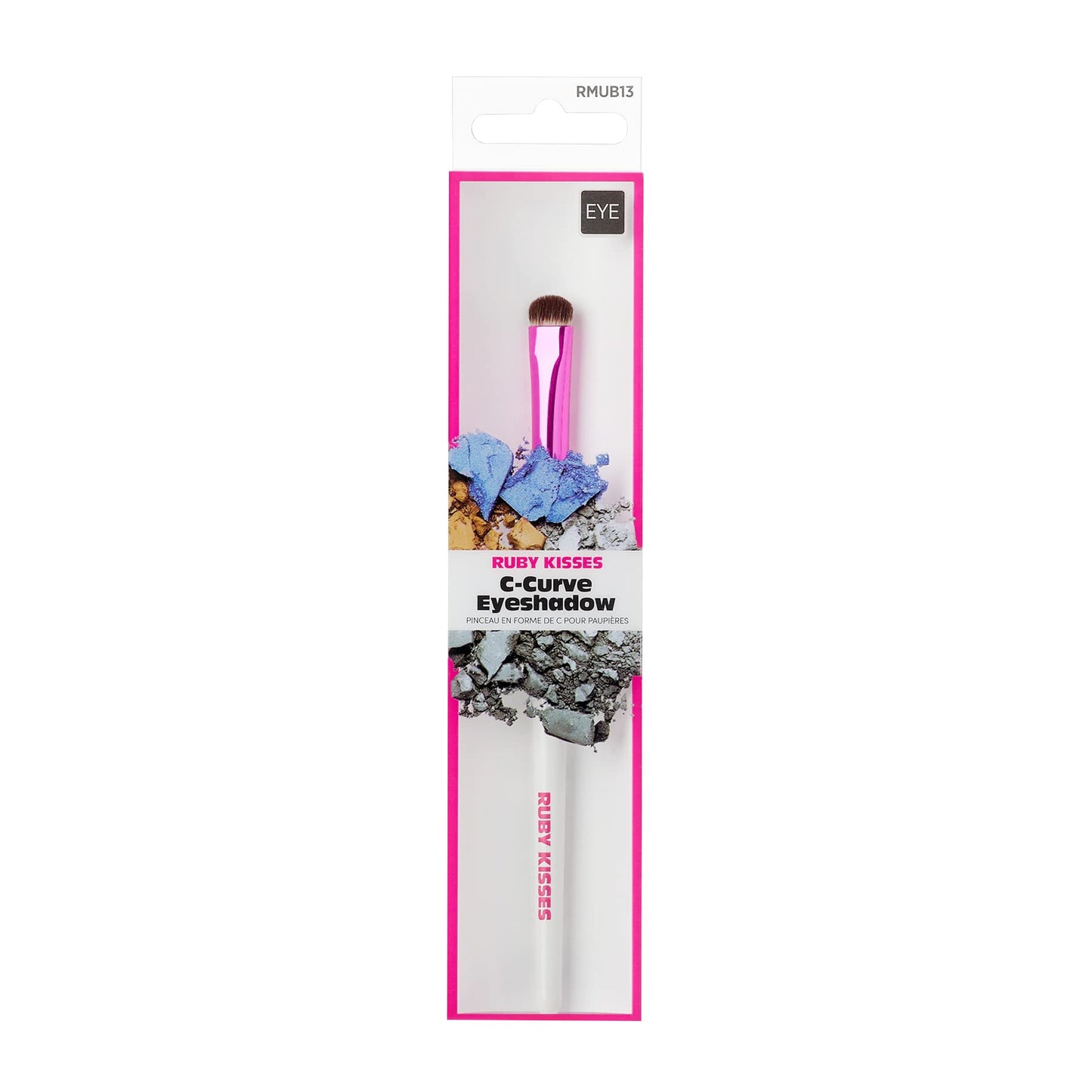 KISS Ruby Kisses Premium C Curve Eyeshadow Cosmetic Brush, Professional Quality Cruelty Free Make-Up Tool with Soft 100% Synthetic Bristles