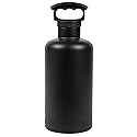Fifty/Fifty Growler, Double Wall Vacuum Insulated Water Bottle, Stainless Steel, 3 Finger Cap w/ Standard Top, Black, 64oz/1.9L, V65001BK0