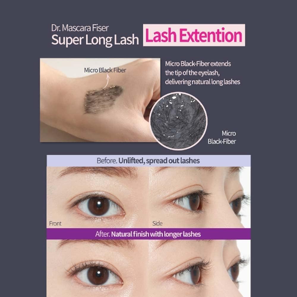 ETUDE Dr. Mascara Fixer FOR SUPER LONG LASH, Korean Mascara Primer, Natural lash Extension, Lengthening, Smudge-Proof, Korean Makeup, Beauty, Micro