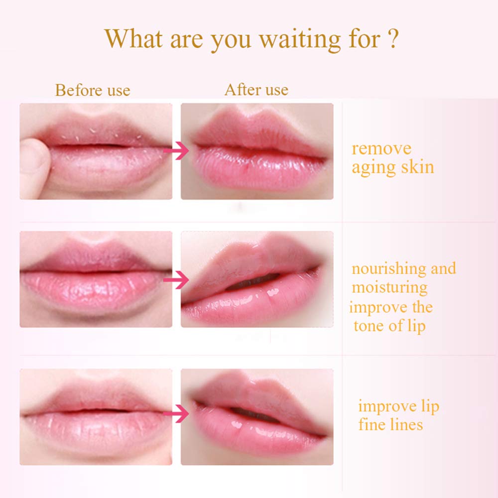 Felico Lip Mask, 30PCS Collagen Crystal Pink Care Gel Pads, Moisturizing Anti-Wrinkle Anti-Aging Firm Hydrate Lips, Remove Dead Skin Fine Lines