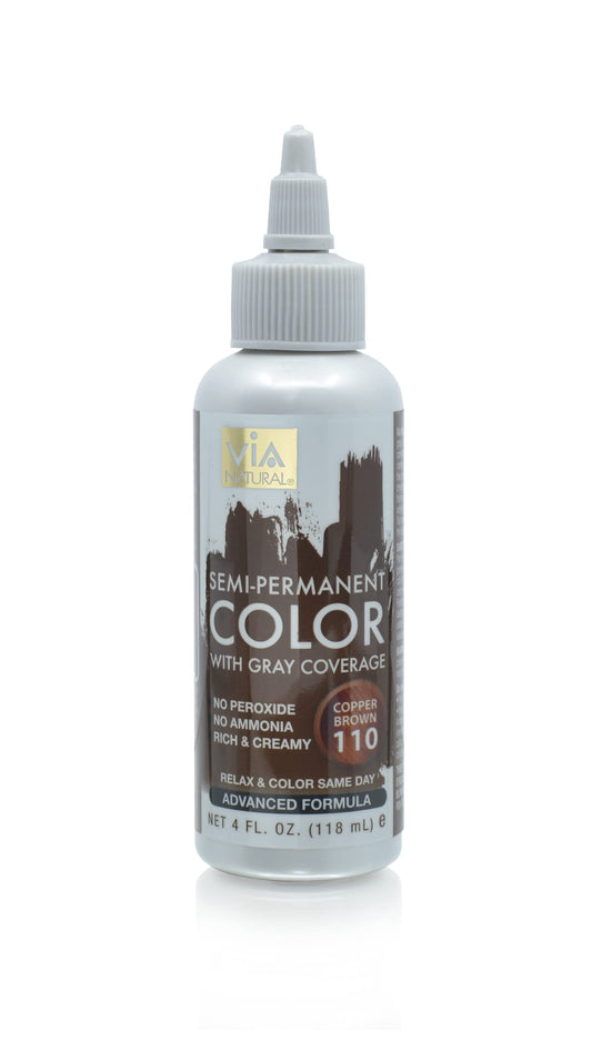 Via Natural Semi-Permanent Hair Color, 4oz - Copper Brown #110