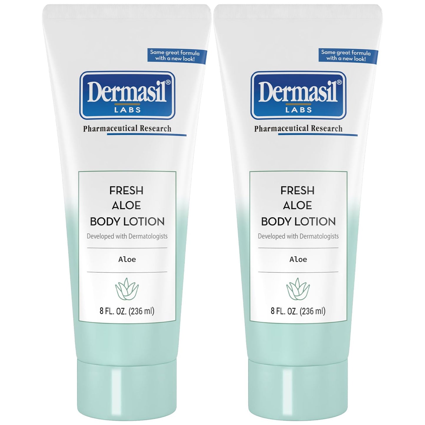 Dermasil Body Lotion, Fresh Aloe, 2-Pack - Non-Greasy, Fast-Absorbing, Fresh Scent, 8 Oz Ea
