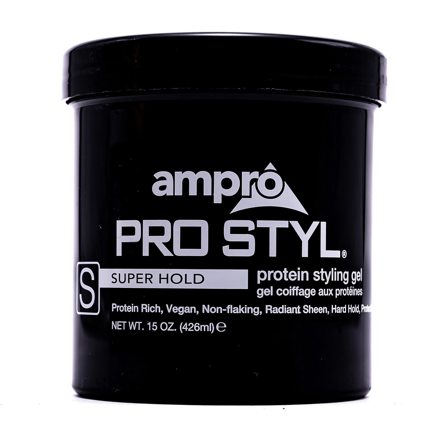 AmPro Pro Styl Protein Styling Gel - Curly Hair Gel for Men and Women - Soy Protein Strengthens Strands - Strong Hold, Frizz Control - 15 oz