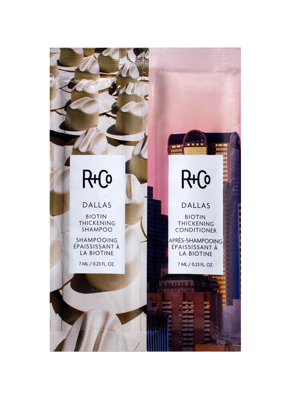 R+Co Dallas Biotin Thickening Shampoo, Conditioner, and Thickening Treatment Packet | Weightless Hydration, Strengthens + Enhances Shine | Vegan + Beauty and Personal Care R+Co Default Title