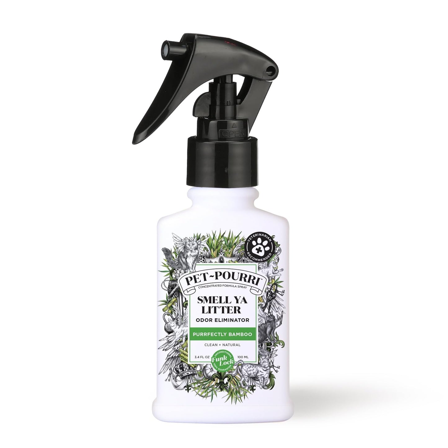 Poo-Pourri Purrfectly Bamboo Cat & Home Deodorizer 3.4oz – Plant-Based Odor Remover for Air, Carpet, Litter Box, Urine & Strong Pet Smells