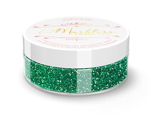 MARBLERS Twinkle Face & Body Glitter [Christmas Green] 0.18oz (5g) | Fine | Non-Toxic | Vegan | Cruelty-Free | Festival, Rave & Party Makeup | Eye