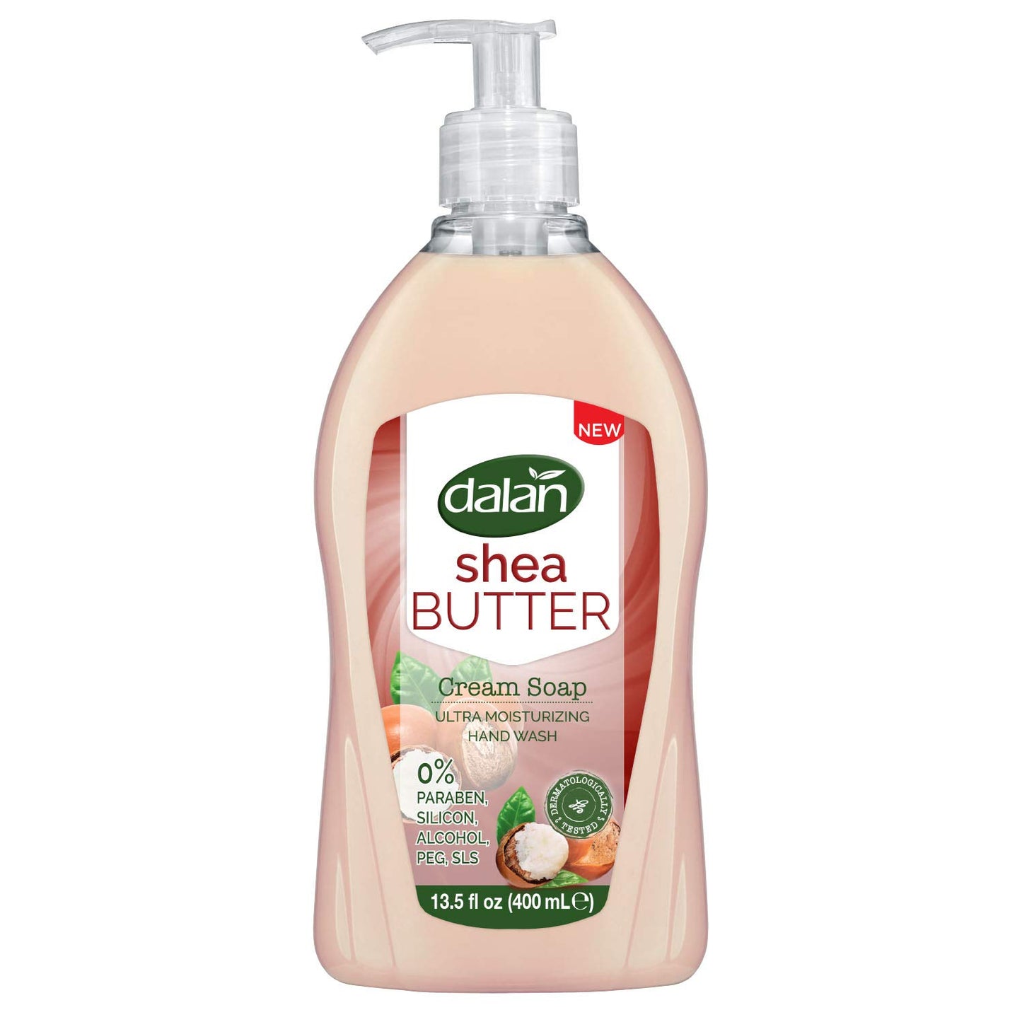 Dalan Shea Butter Cream Ultra Moisturizing Liquid Hand Soap for Normal and Dry Hands Fresh Clean and Soft Feeling (13.5 Fl Oz / 400 mL (Pack of 6))