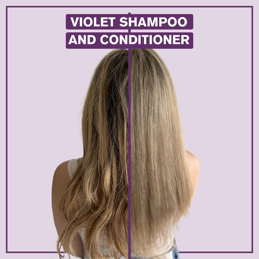 Alcôve - Violet Shampoo & Conditioner Duo - Blonde and Colored Hair - Sulfate-Free - Neutralize Yellow and Brassy Tones - Evening Primrose Oil - Mango