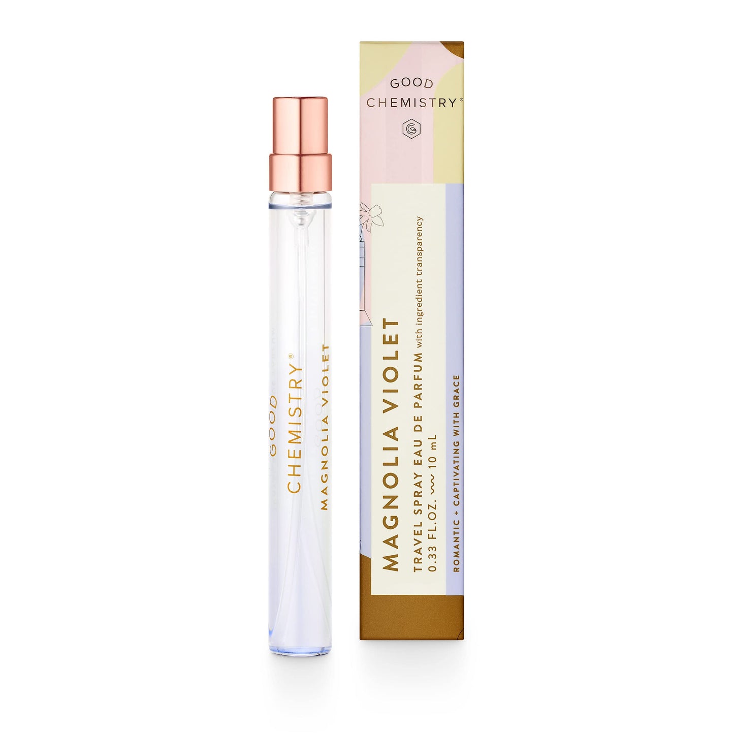 Good Chemistry Magnolia Violet Travel Spray 0.33 fl oz - Long-Lasting On-the-Go Perfume with Magnolia, Peony, & Amber - Romantic, Clean & Vegan