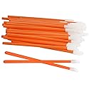 Utoolmart Disposable Lipstick Gloss Wands, Lip Brushes, Make Up Lip Gloss Wands Applicator Tool, Orange, 50 Pcs