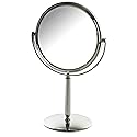 Model's Choice Two-Sided Tabletop Makeup Mirror - Makeup Mirror with 5X Magnification & Swivel Design - Portable 5.5-Inch Diameter Mirror in Chrome