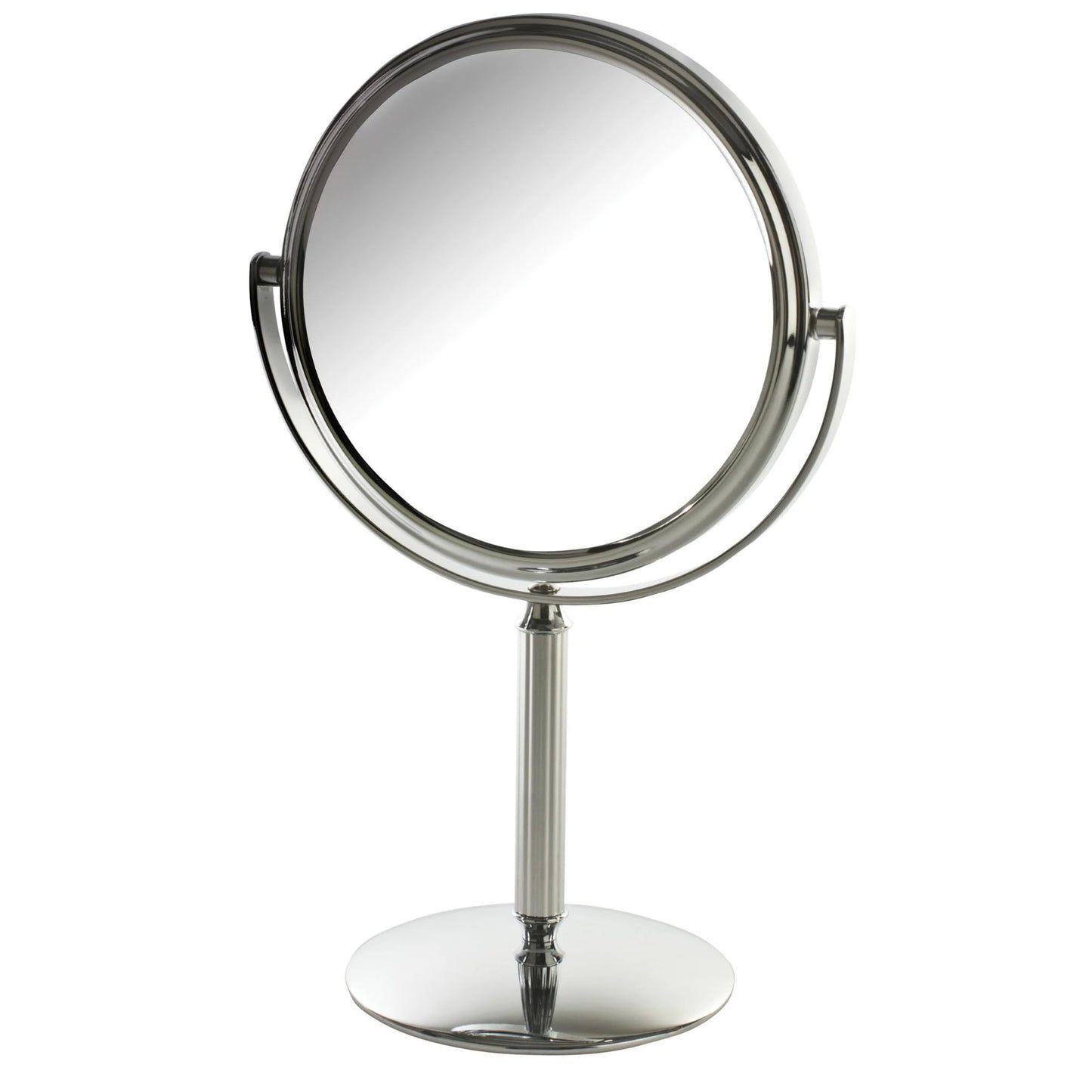 Model's Choice Two-Sided Tabletop Makeup Mirror - Makeup Mirror with 5X Magnification & Swivel Design - Portable 5.5-Inch Diameter Mirror in Chrome
