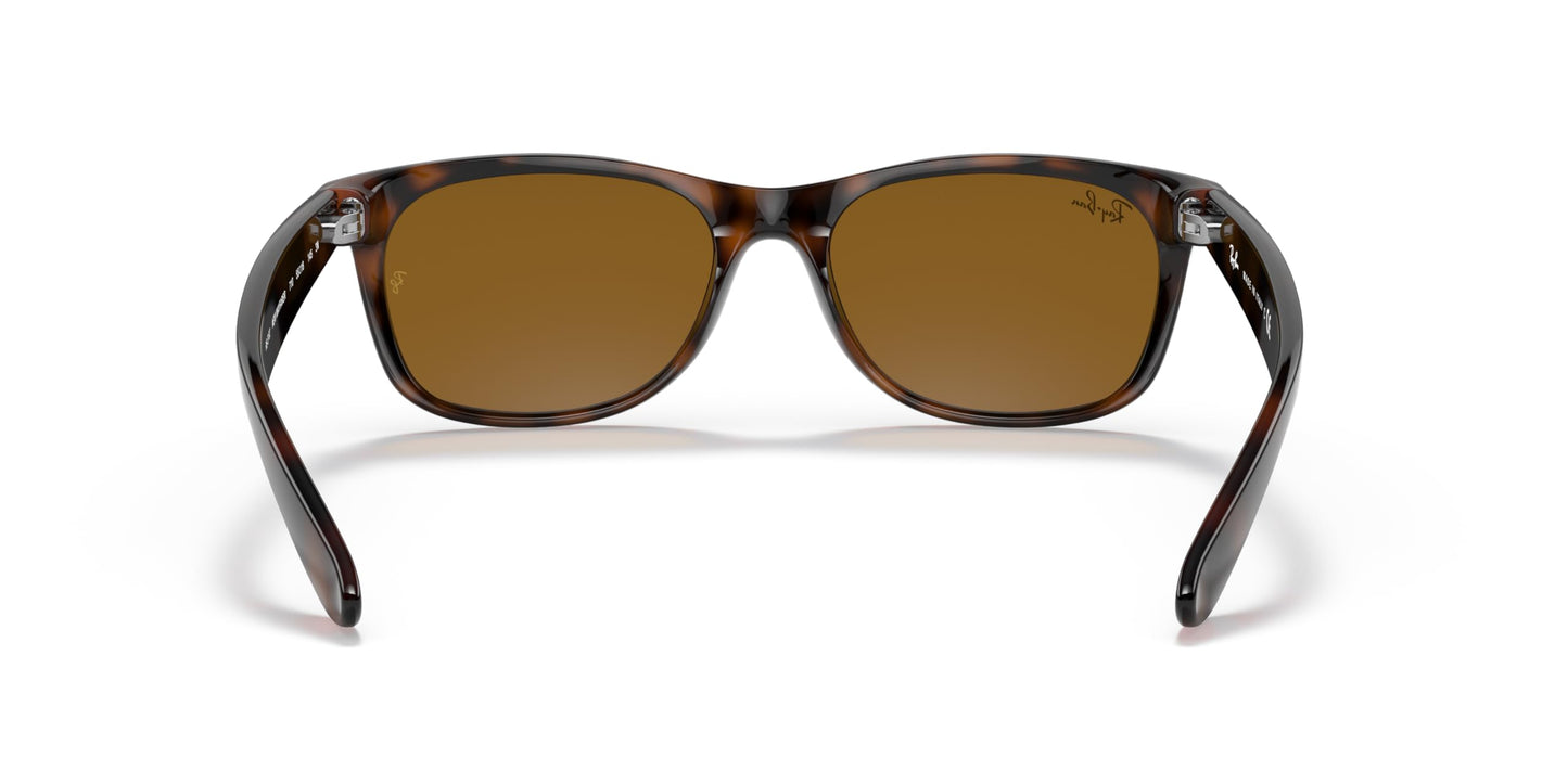 Ray-Ban RB2132 New Wayfarer Square Sunglasses, Yellow/Brown Tortoise/CRYstal Brown, 52 mm