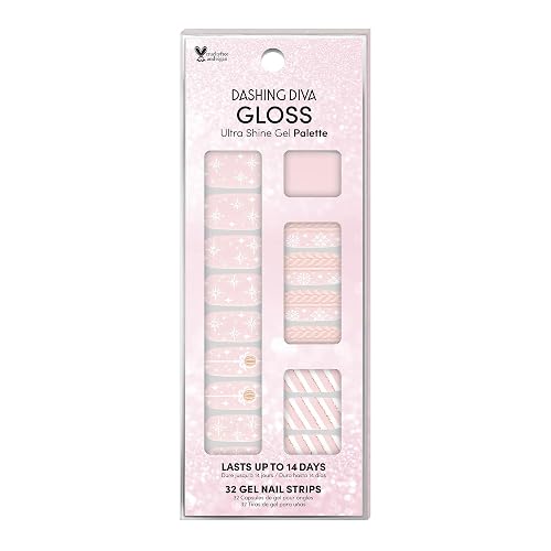 Dashing Diva Gloss Holiday Nail Strips - Ornamental Dream | UV Free, Chip Resistant, Long Lasting Gel Nail Stickers | Contains 32 Nail Wraps, 1 Prep Beauty & Personal Care Dashing Diva