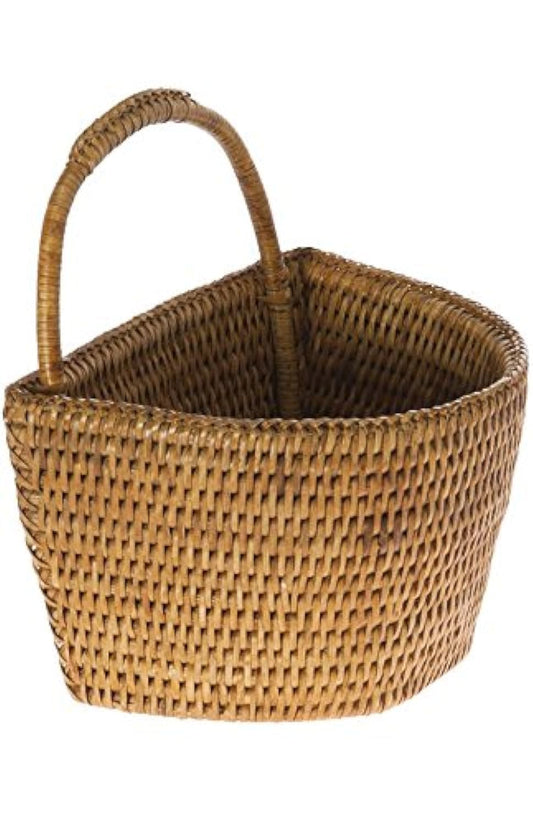 KOUBOO La Jolla Rattan Wall Storage Basket with Handle, Hanging Basket, Decorative, Storage Bin for Plants, Flowers, Home Office Organizer, Honey…