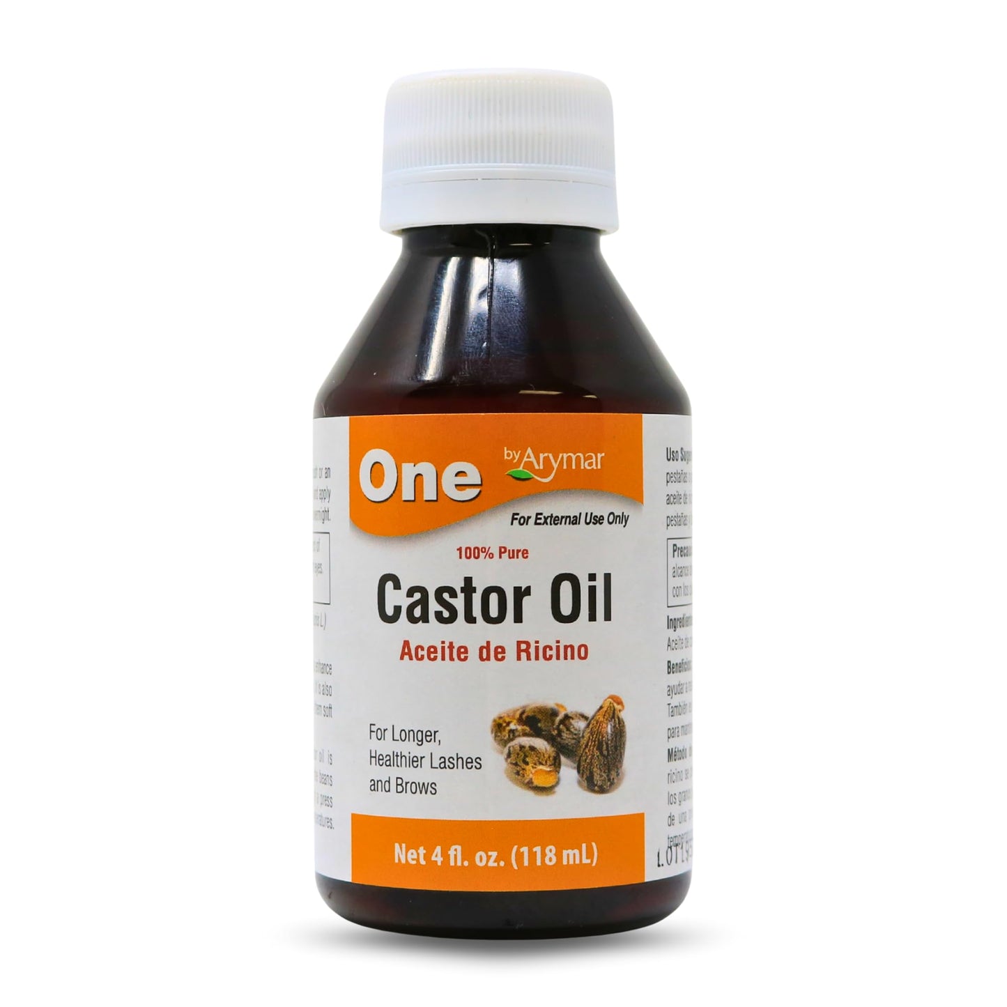 Arymar Castor Oil Aceite de Ricino Made in USA 100% Pure 4 fl oz 118 ml One (4 fl oz)