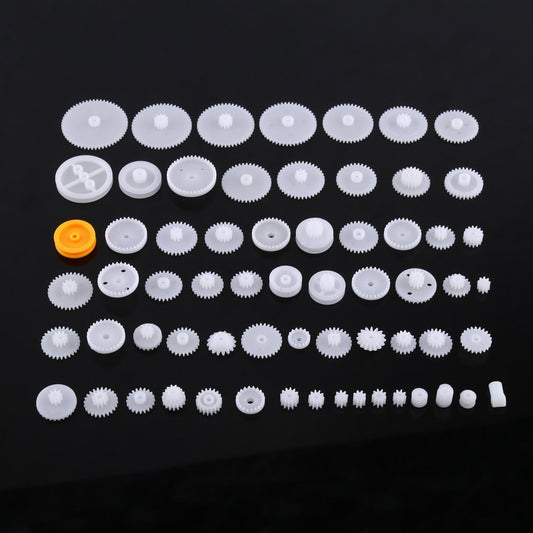 Plastic Gears Set Pulley Belt Kits Gear Set Robot Motor Car Toy for DIY Parts (64kinds)