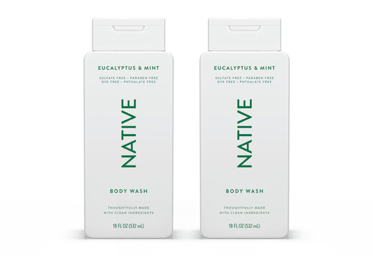 Native Body Wash Contains Naturally Derived Ingredients | For Women & Men, Sulfate, Paraben, & Dye Free Leaving Skin Soft and Hydrated | Eucalyptus Beauty & Personal Care Native