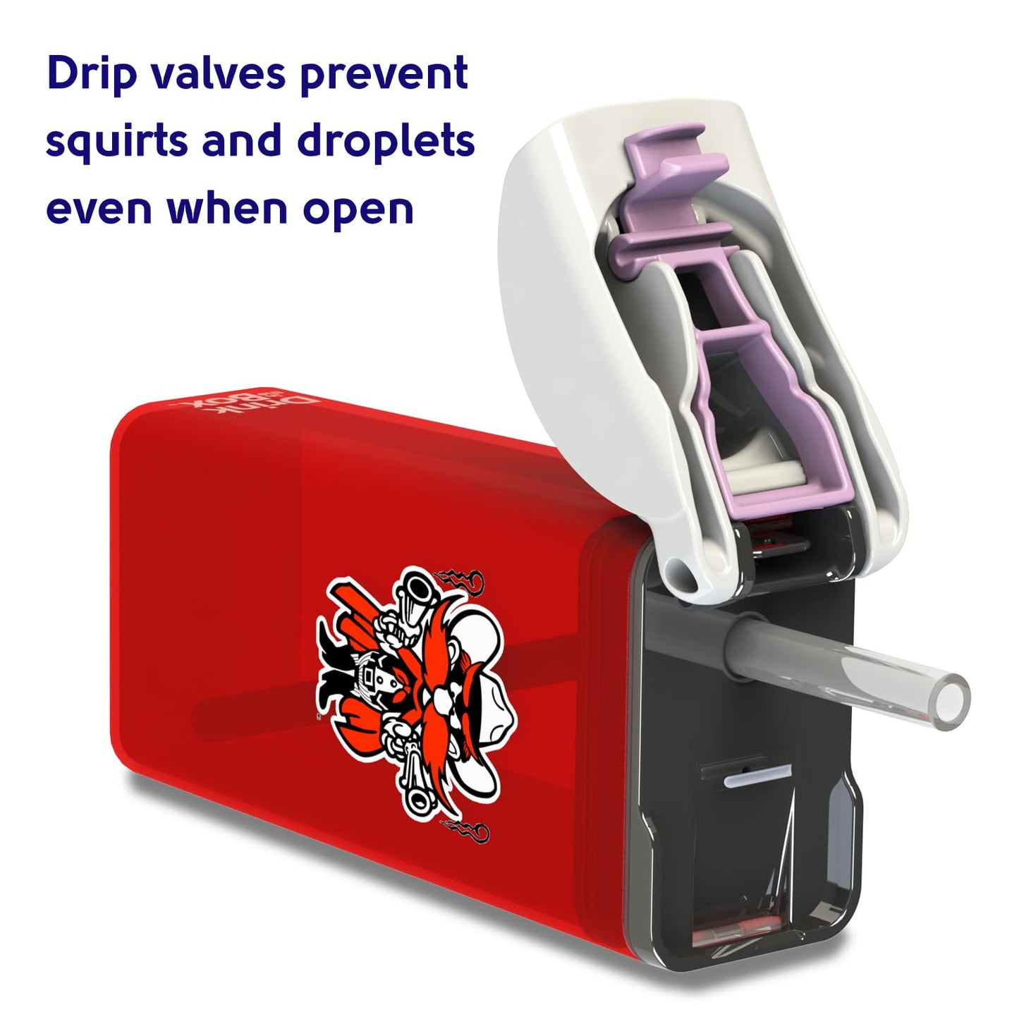 FUNTOPS Reusable Water Bottle | Officially Licensed NCAA Sports Bottle | BPA Free | Dishwasher Safe | Red Raider | 12 oz Drink in the Box - Texas Tech