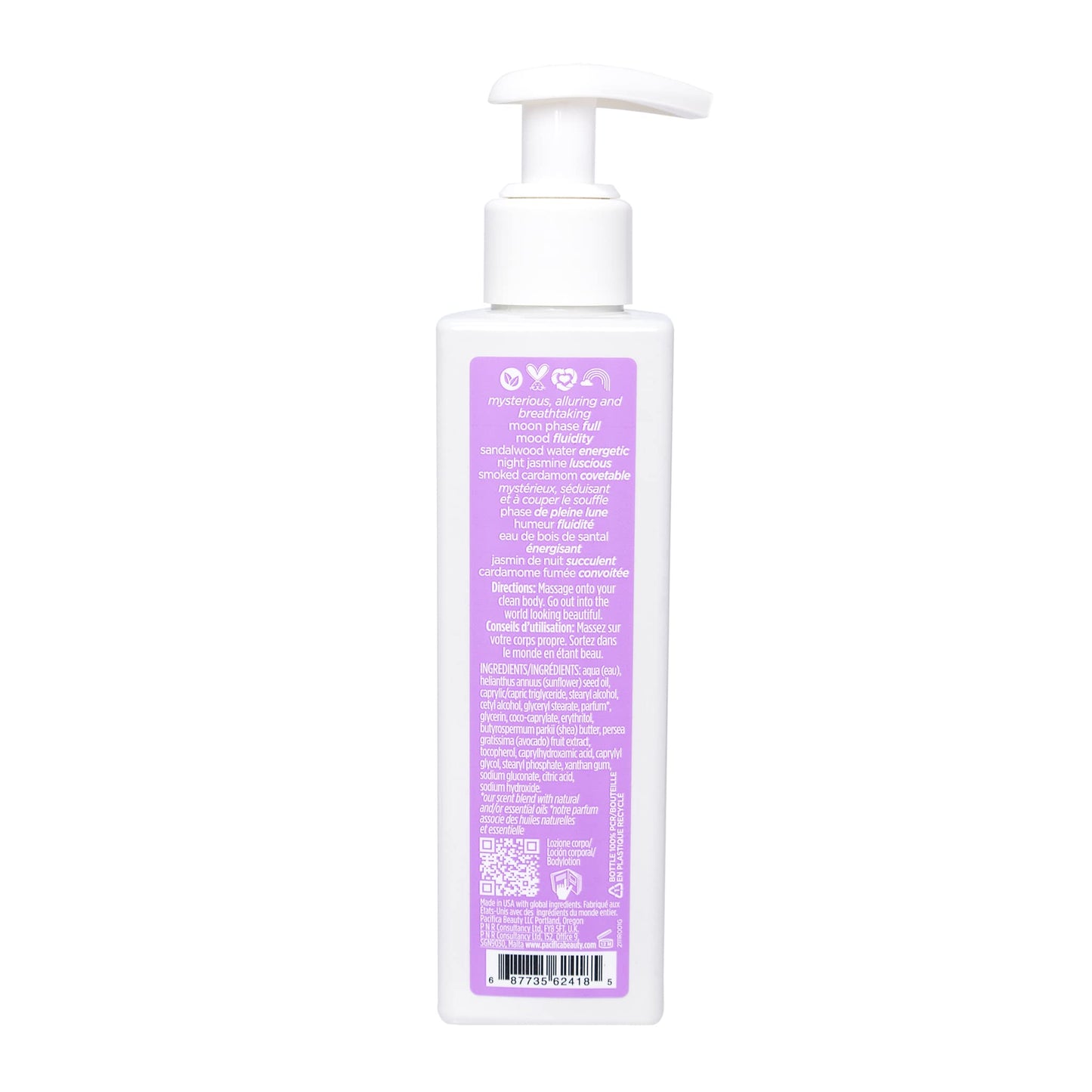 Pacifica Neon Moon Body Lotion - Alluring Sandalwood, Jasmine & Cardamom Scent, Lightweight Hydrating Lotion with Shea Butter & Avocado Oil