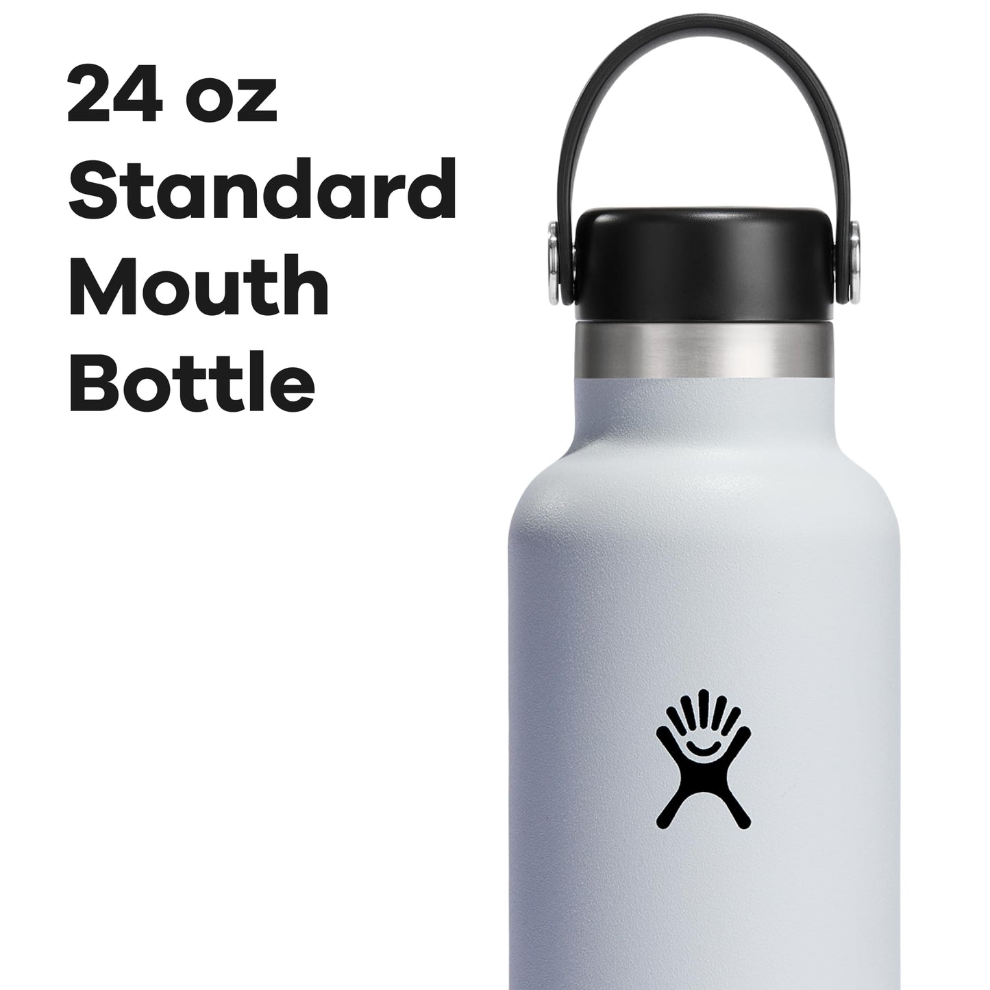 Hydro Flask Water Bottle - Insulated Stainless Steel - Non Spill, Leakproof in 24 Oz White