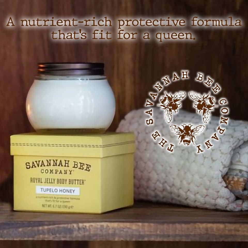 Savannah Bee Company Royal Jelly Body Butter - Deep Hydrating Body Butter - Tupelo