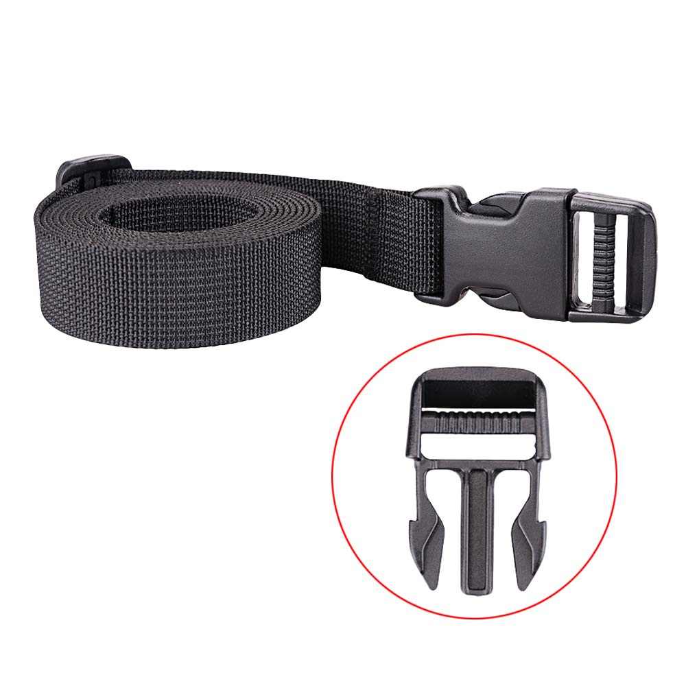 MAGARROW 78" x 1" Strap Buckle Packing Straps Adjustable 1-Inch Belt (Black (4-PCS))