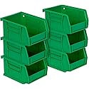 Akro-Mils 30210 AkroBins Plastic Storage Bins, Space-Saving Stackable for Garage, Pantry, Craft Organization, 5 x 4 x 3-Inch, Grey, 6-Pack